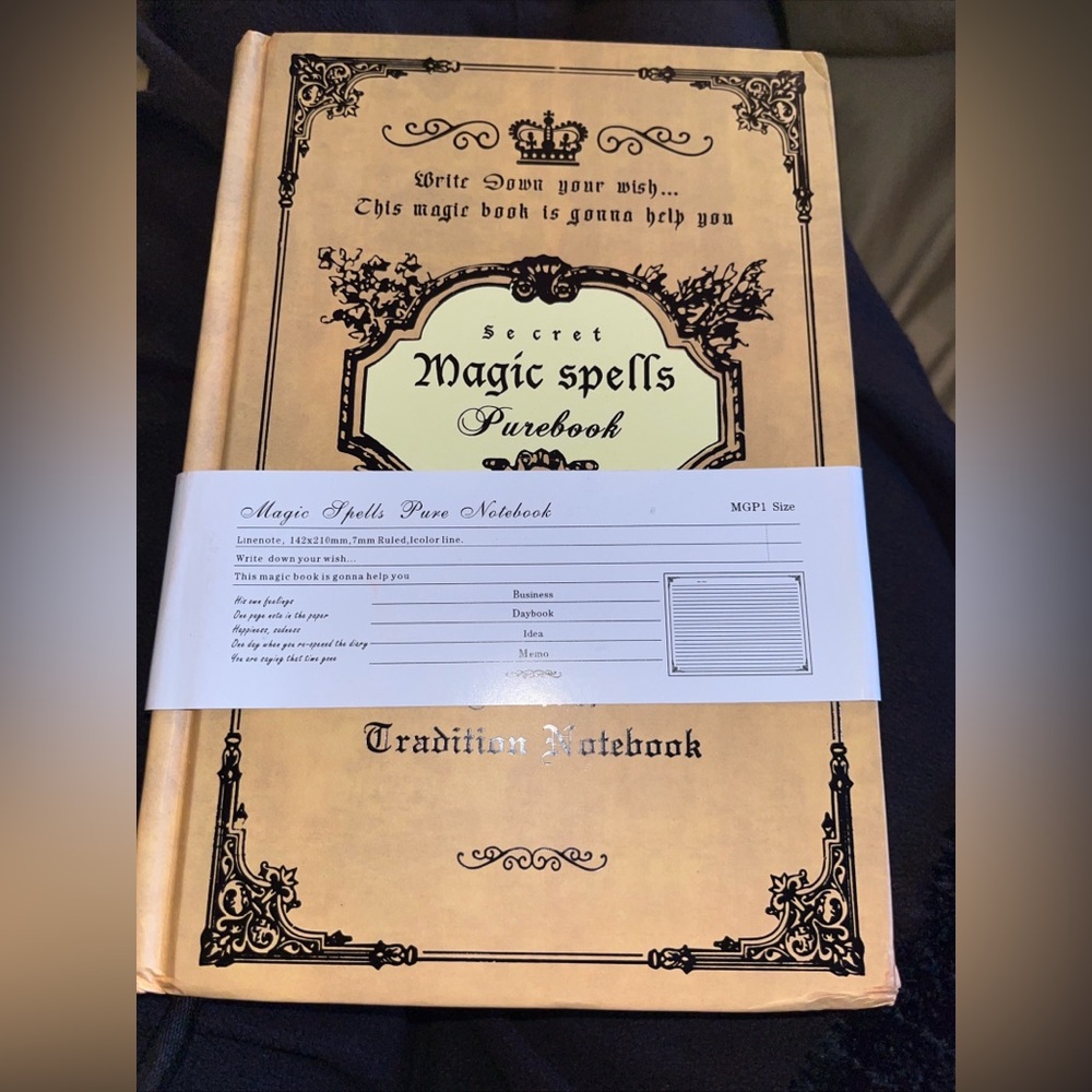 New Magic Spells blank journal notebook diary with lined pages, bookmark ribbon
